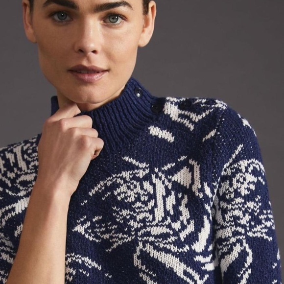 MAEVE DIVENDRA FLORAL BLUE NAVY SWEATER - Picture 2 of 7